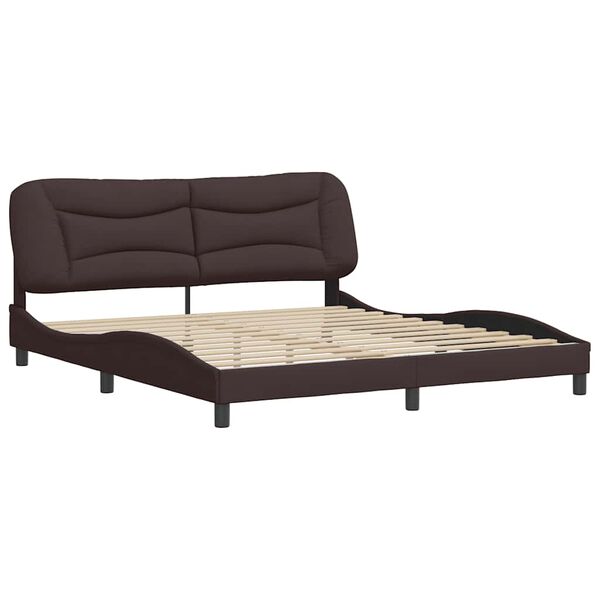 vidaXL Bedframe zonder matras "Hvar" stof donkerbruin 180x200 cm