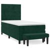 vidaXL Boxspring met matras fluweel donkergroen 90x190 cm