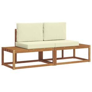 vidaXL Buiten bankenset 2 st Naturel Massief Acaciahout en Polyester