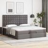 vidaXL Ottoman bed met matras en LED's 180x200cm kunstleer grijs