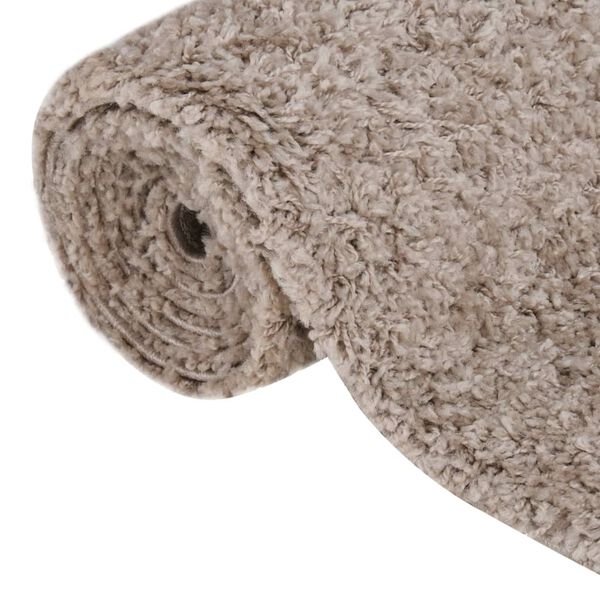 vidaXL Vloerkleed shaggy hoogpolig 80x150 cm beige