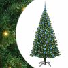 vidaXL Ondersteboven Kunstkerstboom met Ballenset Groen 180 cm PVC