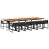 vidaXL 13-delige Tuinset met kussens poly rattan zwart