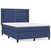 vidaXL Boxspring met matras stof blauw 140x200 cm