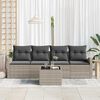 vidaXL Tuin Sofa Set met kussen 5 pcs Licht Grijs en Donker Grijs
