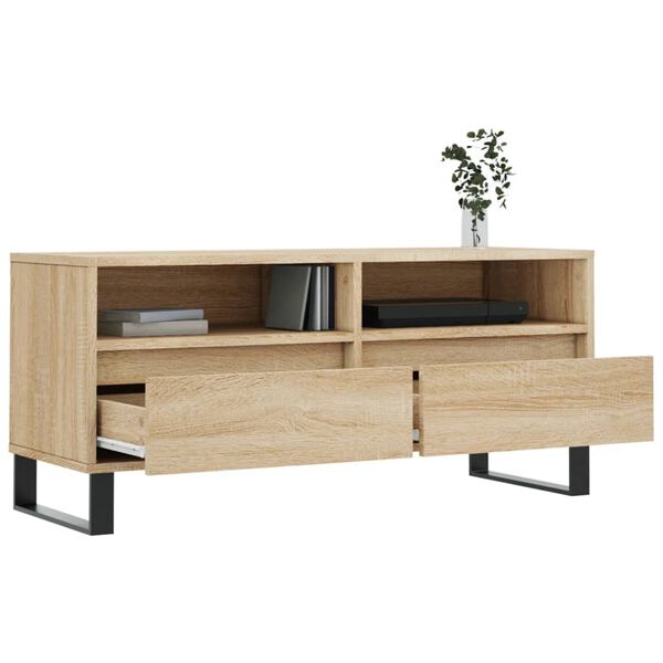 vidaXL Tv-meubel 100x34,5x44,5 cm bewerkt hout sonoma eikenkleurig