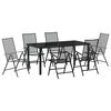vidaXL Tuin eettafelset 7 pcs Antraciet Gepoedercoat staal