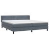 vidaXL Boxspring met matras fluweel donkergrijs 200x210 cm