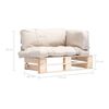 vidaXL Tuinbank pallet met zandkleurige kussens grenenhout