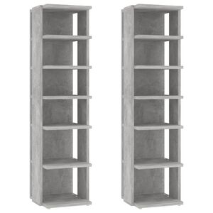 vidaXL Schoenenkasten 2 st 27,5x27x102 cm betongrijs