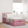 vidaXL Ottoman bed met matras en LED's 100x200 cm fluweel roze