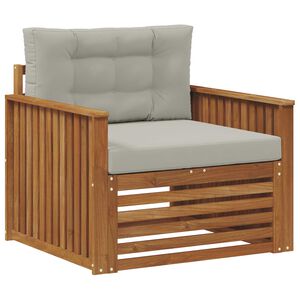 vidaXL Tuinbank Massief Acaciahout en Polyester Naturel en lichtgrijs