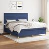 vidaXL Boxspring met matras stof blauw 160x200 cm