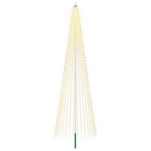 vidaXL Kerstboomverlichting met grondpen en vlaggenmast 500 cm