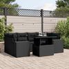 vidaXL 7-delige Loungeset met kussens poly rattan zwart