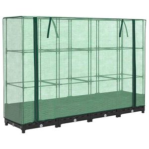 vidaXL Verhoogde plantenbak met kashoes rotanlook 160x40x123 cm