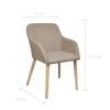vidaXL Eetkamerstoelen 4 st stof en massief eikenhout beige