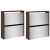 vidaXL Schoenenkast met spiegel 4-laags 63x17x134 cm bruin eikenkleur