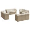 vidaXL 12-delige Loungeset met kussens poly rattan beige