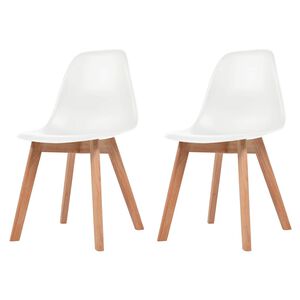 vidaXL Eetkamerstoelen 2 st kunststof wit