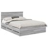 vidaXL Bedframe met lade Grijs Sonoma 150 x 200 cm Ingenieurshout