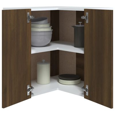 vidaXL Hanghoekkast 57x57x60 cm bewerkt hout bruin eikenkleur