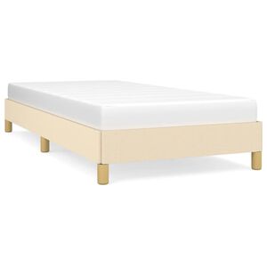 vidaXL Bedframe zonder matras 90x200 cm stof cr&egrave;mekleurig
