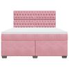 vidaXL Boxspring met matras fluweel roze 180x200 cm
