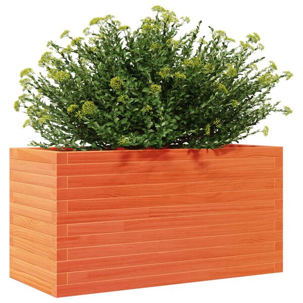 vidaXL Plantenbak 90x40x45,5 cm massief grenenhout wasbruin