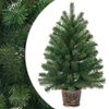 vidaXL Kunstkerstboom met standaard Groen 75 cm PVC, PE en staal