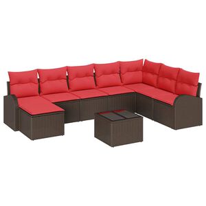 vidaXL Tuin Sofa Set 9 st Bruin [Synthetisch]: Poly Rattan