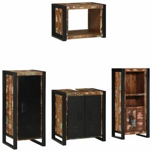 vidaXL Badkamermeubelset 4 st Multikleur en Zwart 40 x 35 x 90 cm