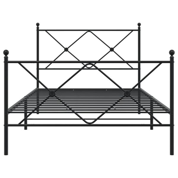 vidaXL Bedframe met hoofd- en voeteneinde metaal zwart 100x200 cm
