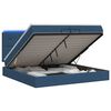 vidaXL Ottoman Bed met Matrassen en LED Blauw 200 x 200 cm Stof