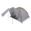 vidaXL Kamperen tent 4-persoons Grijs en Oranje Polyester en staal