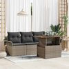 vidaXL Tuin Sofa Set met opslag 5 pcs Grijs Poly riet