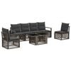 vidaXL Tuinbankenset 7 st Grijs en Donkergrijs poly rattan