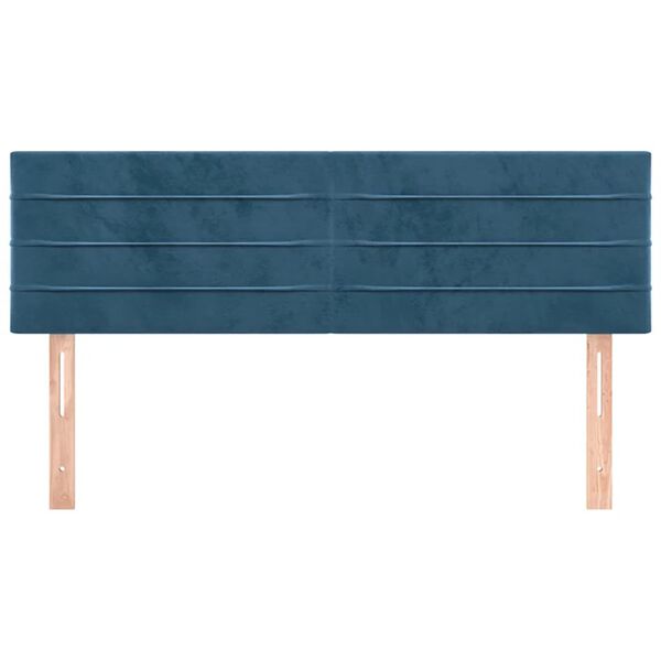 vidaXL Hoofdborden 2 st 72x5x78/88 cm fluweel donkerblauw
