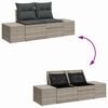 vidaXL Tuinbankenset met opslag 4 pcs Lichtgrijs poly rattan