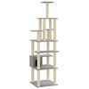 vidaXL Kattenkrabpaal met sisal krabpalen 183 cm lichtgrijs
