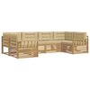 vidaXL Buiten bankenset 6 st Wit en Beige Massief Acaciahout
