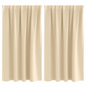 vidaXL Zwart-out Gordijnen met Ringen 2 st Cr&egrave;mekleurig 140 x 140 cm