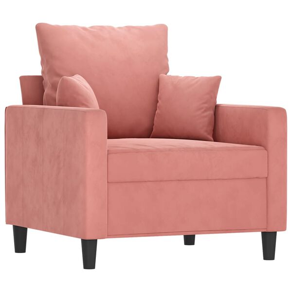 vidaXL Fauteuil met voetenbank 60 cm fluweel roze