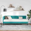 vidaXL Hoekbedframe met Matras met matras 2 pcs Turquoise Fluweel