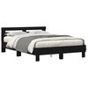 vidaXL Bedframe met LED Zwart Eiken 150 x 200 cm Bewerkt hout