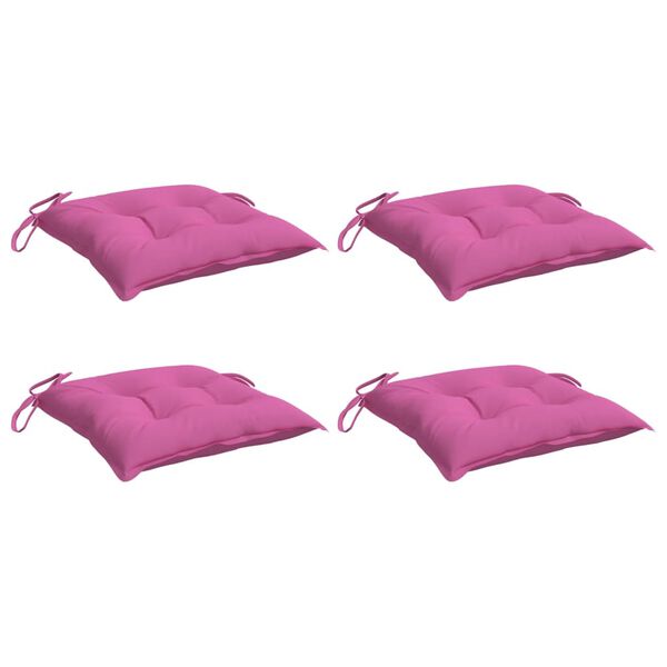 vidaXL Stoelkussens 4 st 50x50x7 cm oxford stof roze