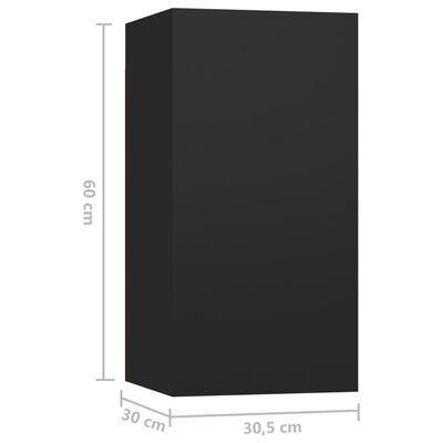 vidaXL Tv-meubelen 7 st 30,5x30x60 cm spaanplaat zwart