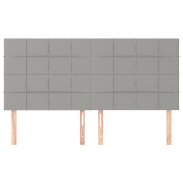 vidaXL Hoofdbord lichtgrijs 180x5x118/128 cm stof