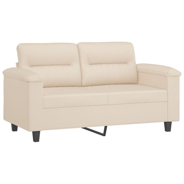 vidaXL 4-delige Loungeset met kussens microvezelstof beige