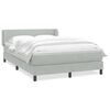 vidaXL Boxspring met matras fluweel lichtgrijs 140x210 cm